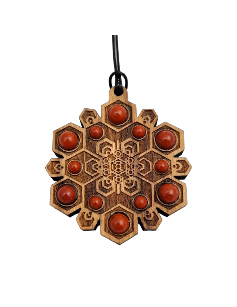 Tibetan Namkha style wooden pendant