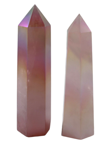 Rose quartz aura prism