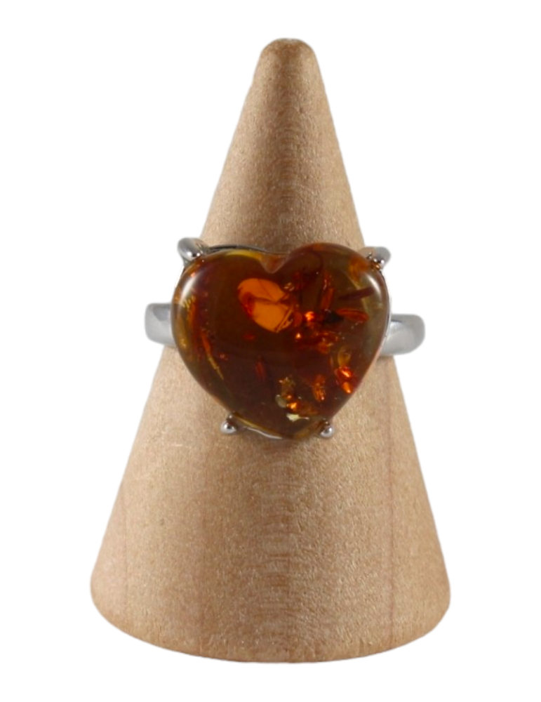 Amber Heart Ring 15