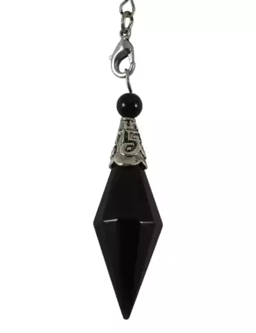 Black tourmaline diamond pendulum