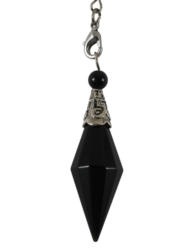 Black tourmaline diamond pendulum