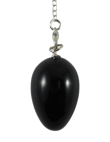 Black tourmaline egg pendulum