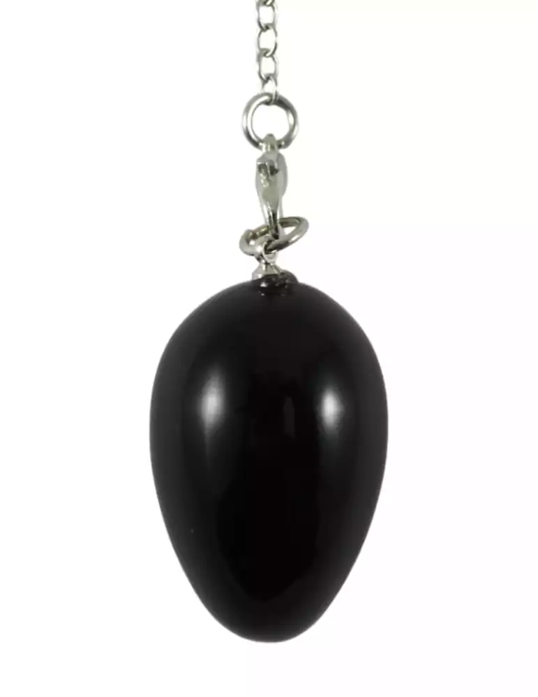 Black tourmaline egg pendulum