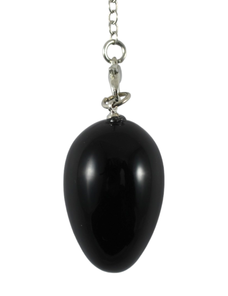 Black tourmaline egg pendulum