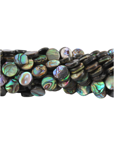 Abalone mother-of-pearl flat bead thread A