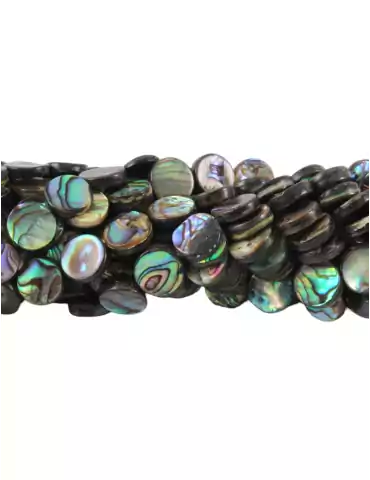 Abalone mother-of-pearl flat bead thread A