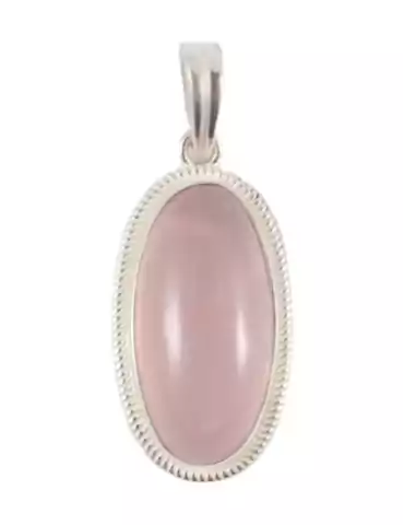 Pendentif argent 925 1 Quartz Rose