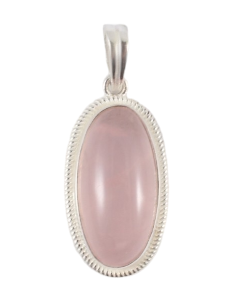 925 Silver Pendant 1 Rose Quartz