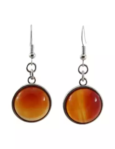 Round Carnelian Earrings