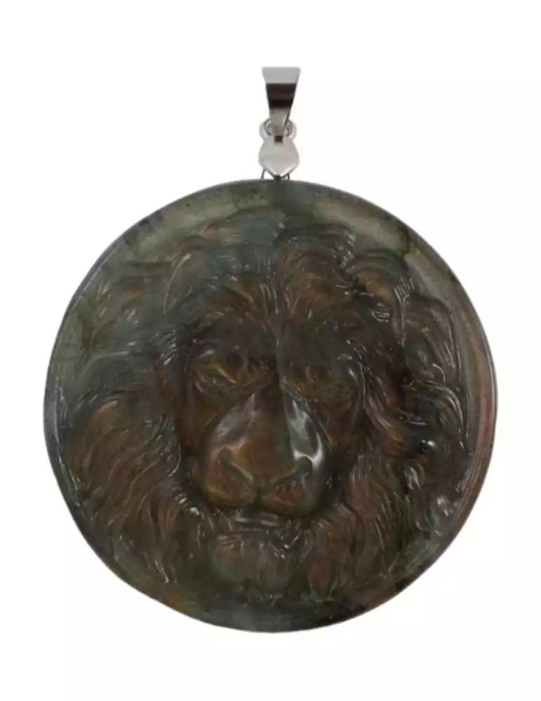 Pendentif lion labradorite AA