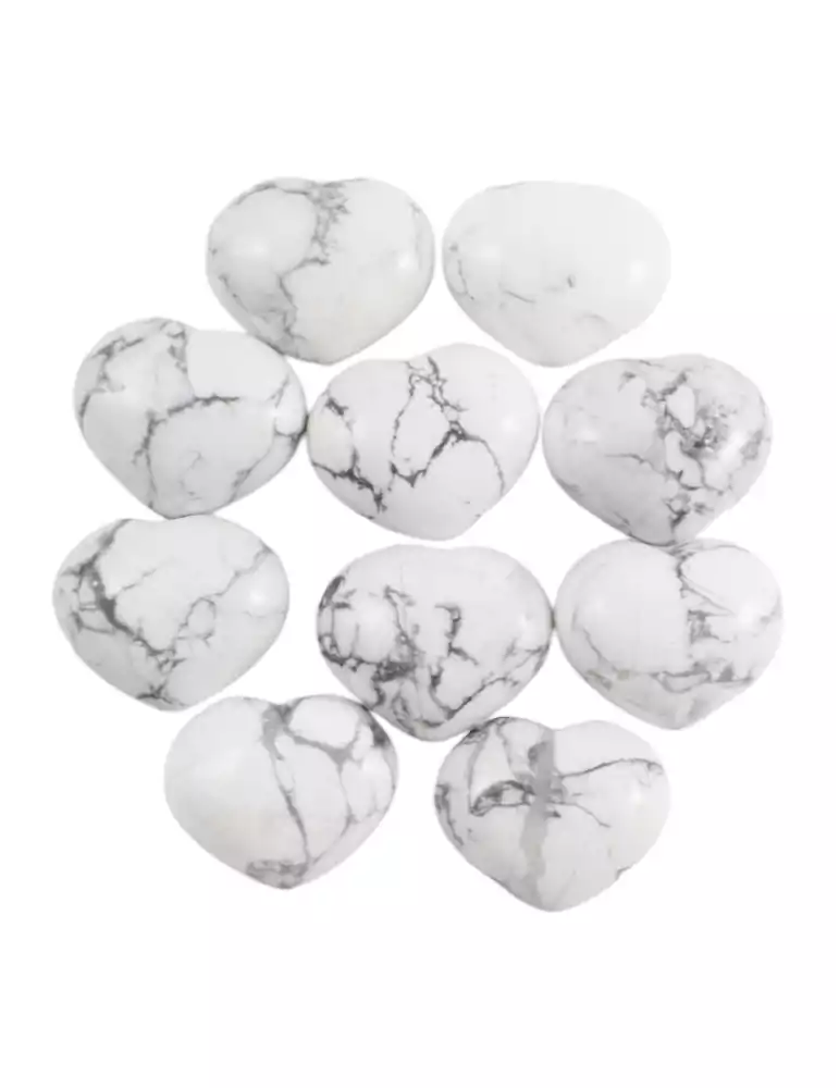 3 cm Howlite heart set