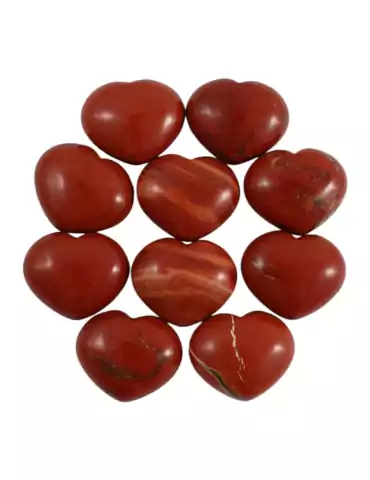 Lote de corazón 3 cm Jaspe rojo