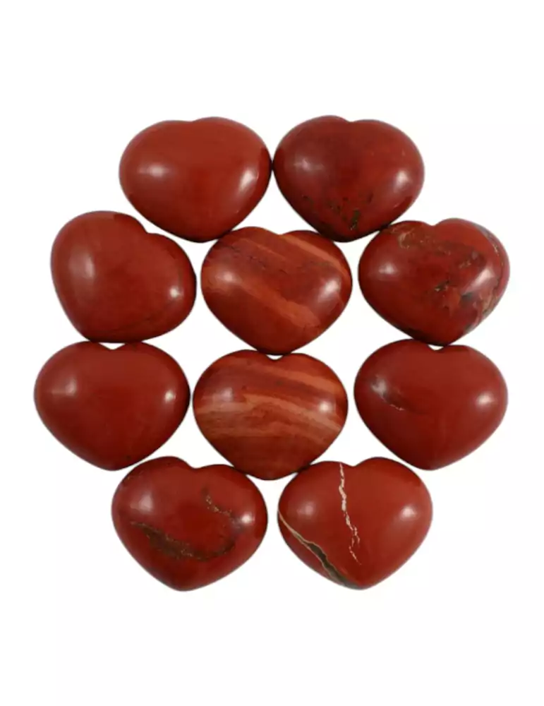 Lot of 3 cm Red Jasper Heart