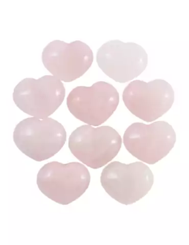 Lot coeur 3 cm Quartz Rose