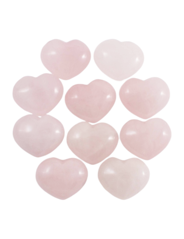 Lot heart 2.5 cm Rose Quartz