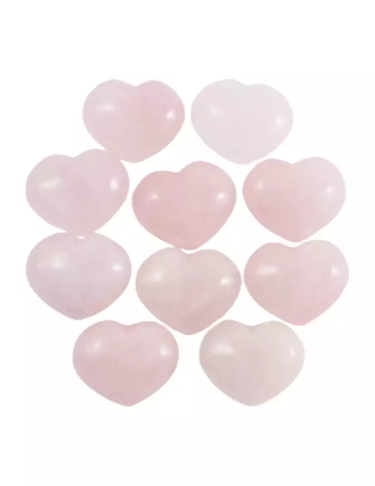 Lot heart 3 cm Rose Quartz