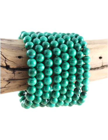 Light malachite AA bead bracelet
