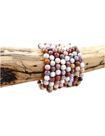 Pink ocean jasper bracelet beads AA