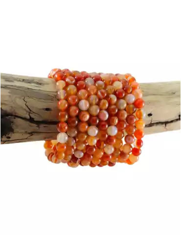 Red Sardonyx Agate Bead Bracelet A