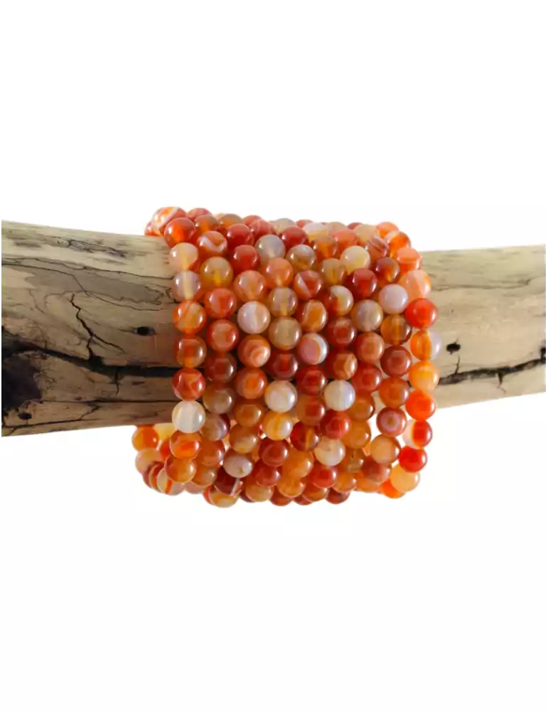 Bracelet agate sardonyx rouge perles A