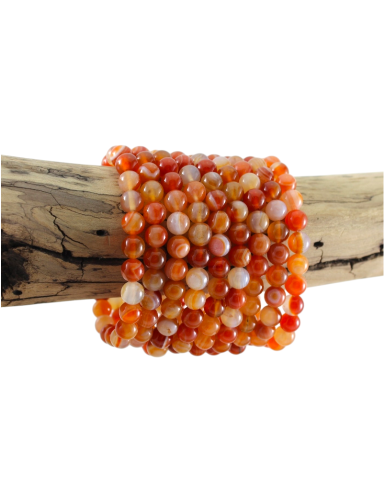 Roter Sardonyx-Achat-Perlenarmband A