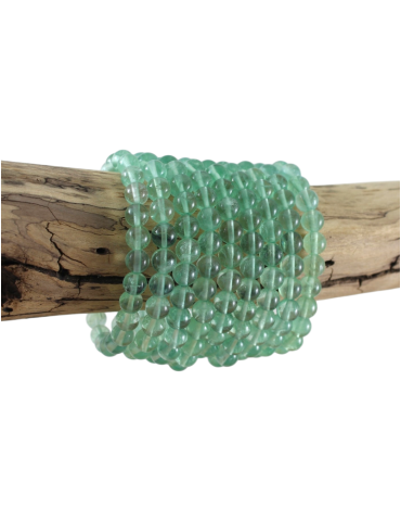 Bracelet fluorite verte transparente perles AA