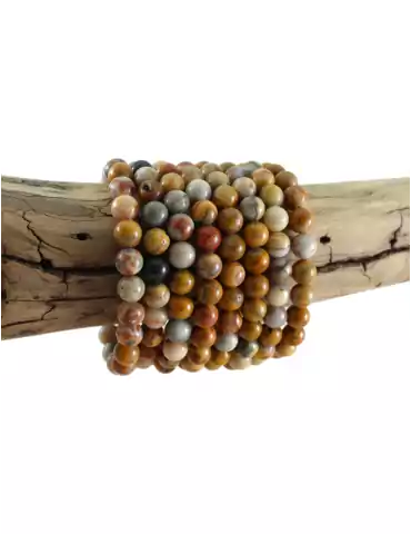 Crazy Lace Agate Bead Bracelet