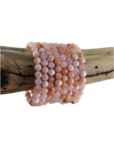 Bracelet agate fleur de cerisier perles AA