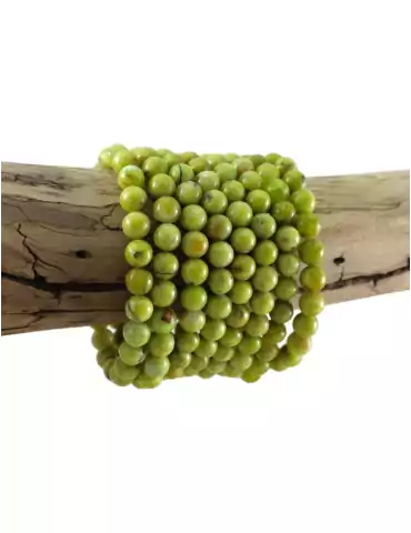 Pulsera de ópalo verde perlas AA