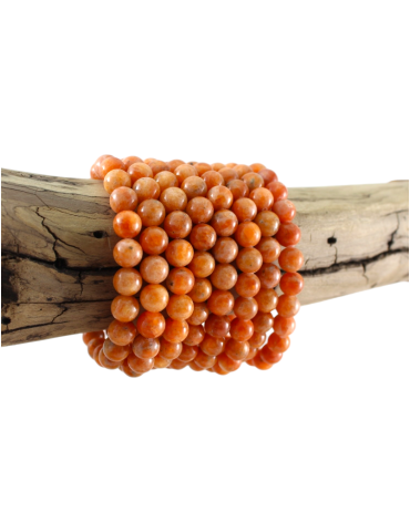 Orangefarbenes Calcit-Armband, AA-Perlen
