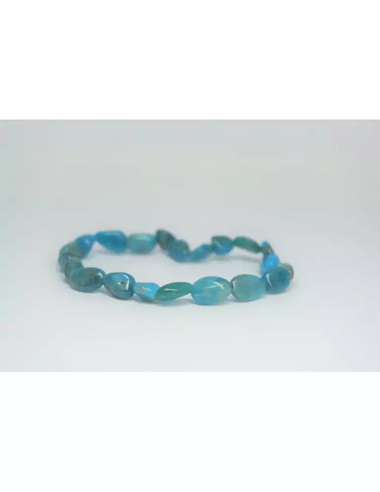 Bracelet Apatite bleu petit galet