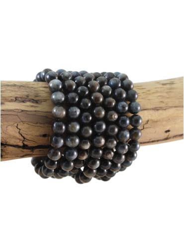 Bracelet cyanite noire perles AA