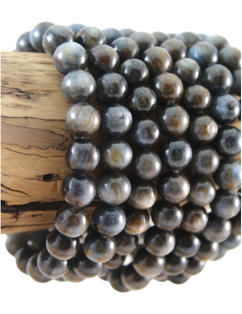 Braccialetto di cianite nera perle AA