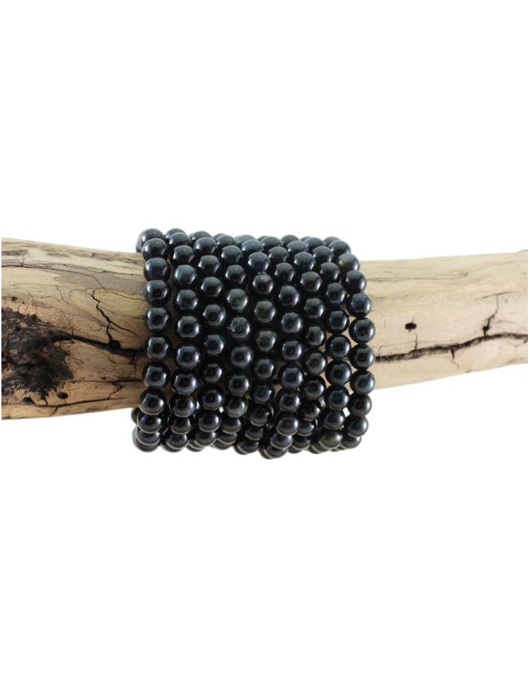 Natural hawk's eye AA bead bracelet