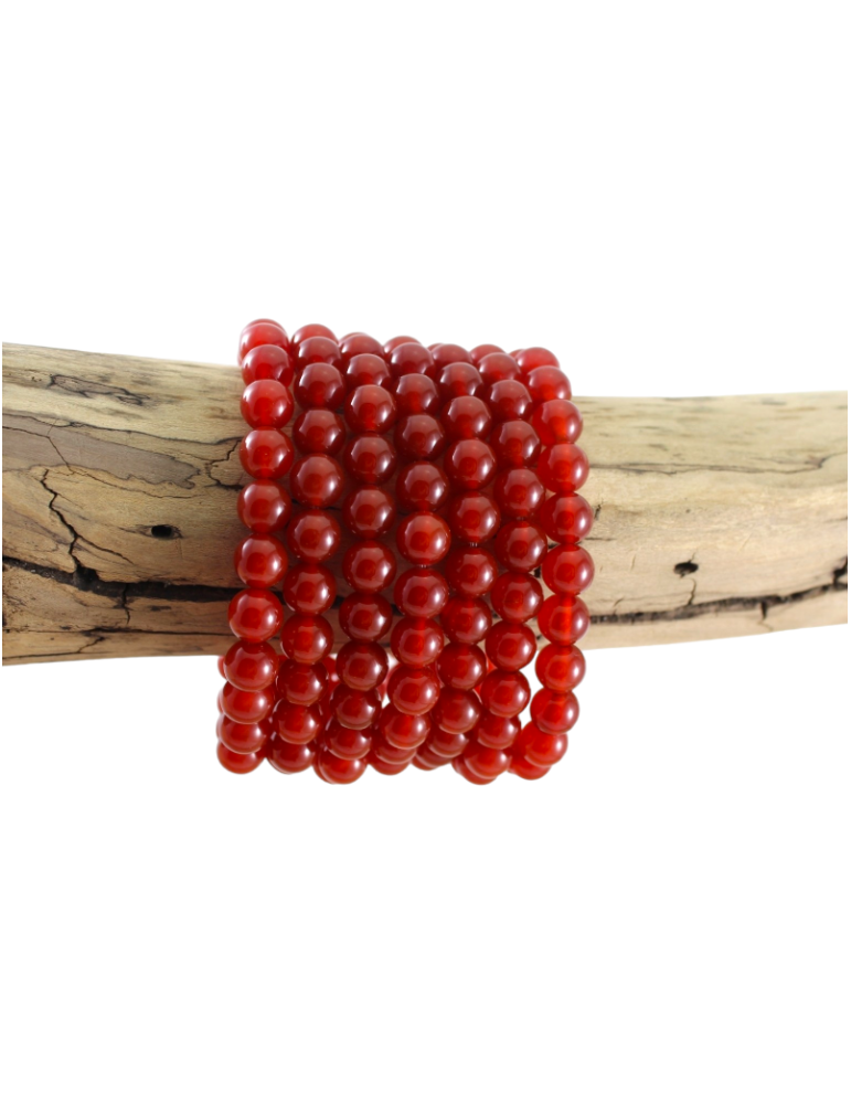 Pulsera de cornalina calentada con perlas AB