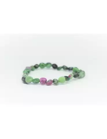 Ruby on Zoisite small pebble bracelet