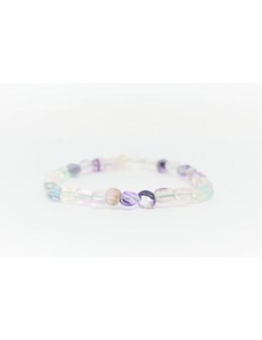 Pulsera de fluorita pequeña piedra rodada