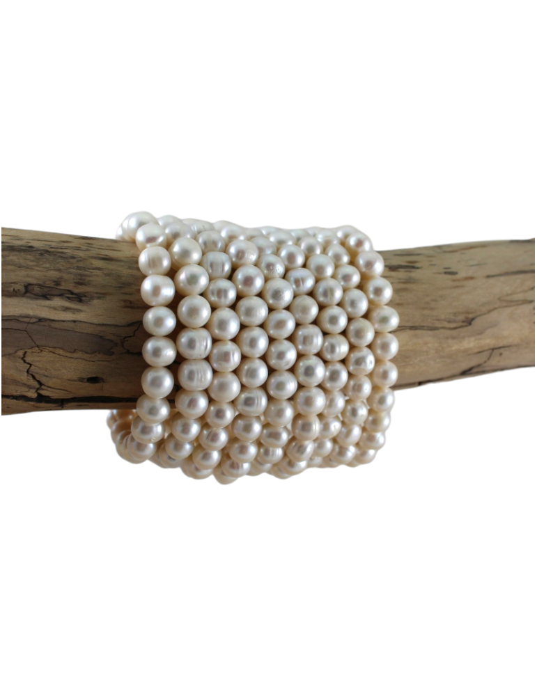 Armband van natuurlijke witte cultuurparels AA