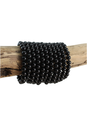 Black Agate Bead Bracelet A