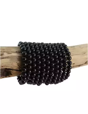 Pulsera de perlas de ágata negra A