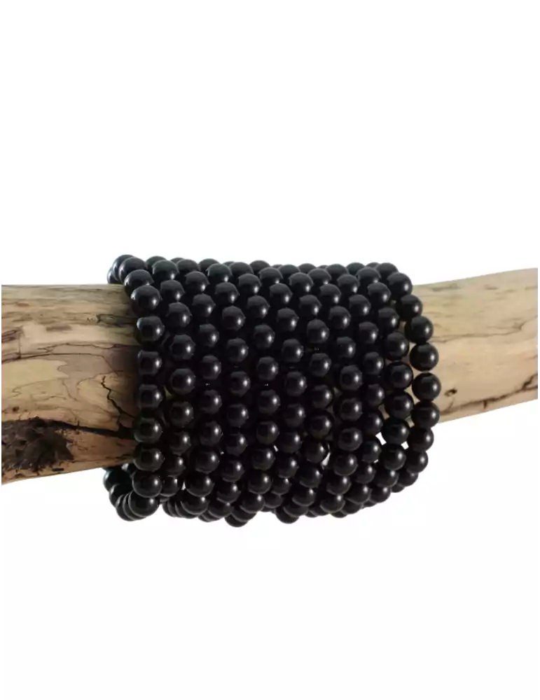 Pulsera de perlas de ágata negra A