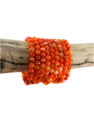 Pulsera de ágata sardonyx roja perlas AA