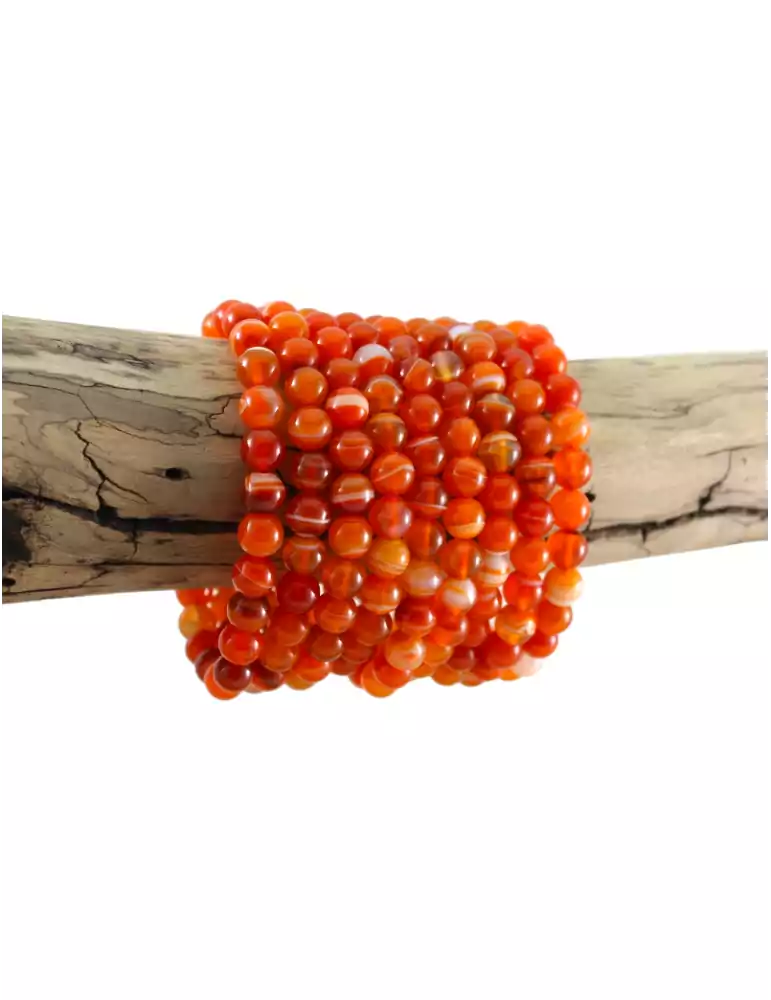 Pulsera de ágata sardonyx roja perlas AA