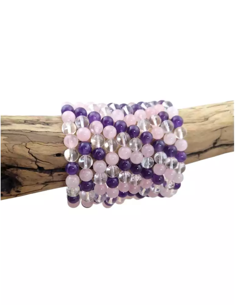 Amethyst Armband Rosenquarz Kristallperlen A