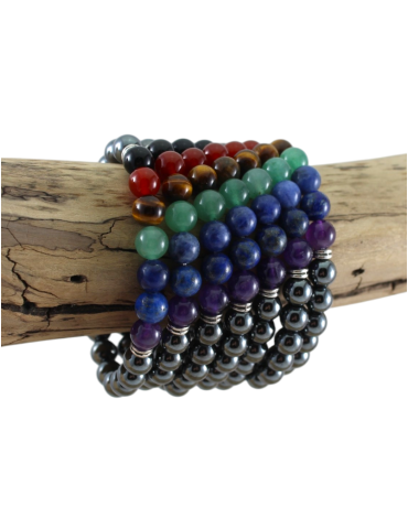 7 chakra armband en hematiet kralen A