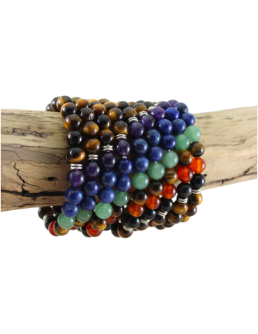 7 Chakras bracelet and tiger eye beads A