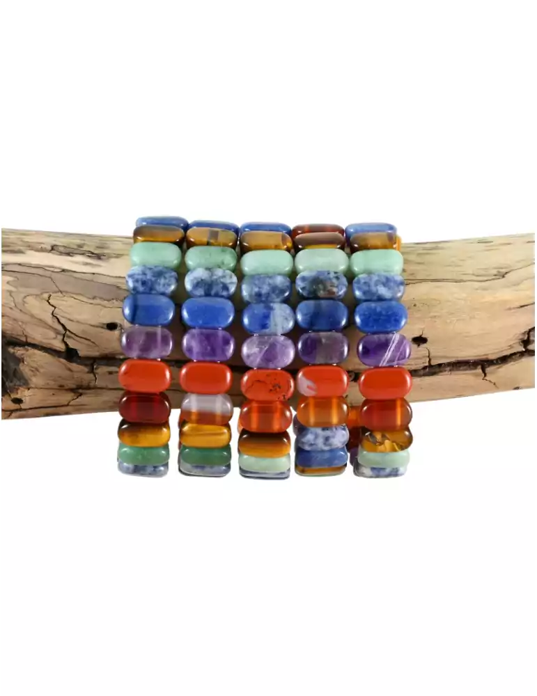 Pulsera de 7 chakras plana