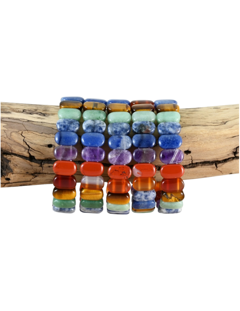 Platte 7 chakra armband