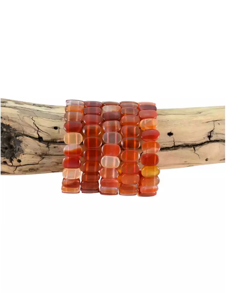 Flat carnelian bracelet