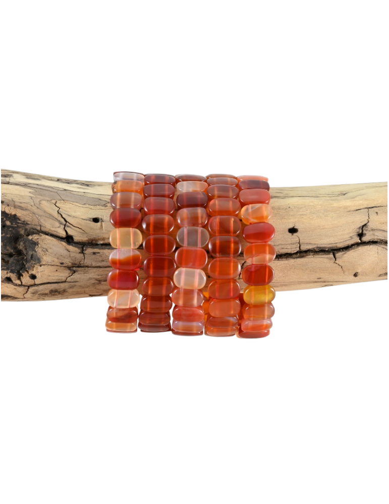 Flat carnelian bracelet